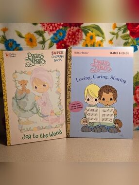 Vintage 1997 - 98 Precious Moments Coloring Books Golden Lot Of 2